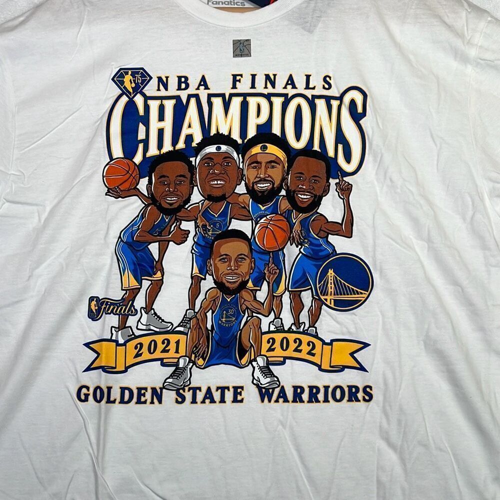 Golden‎ State Warriors cartoon team portrait NBA Finals T-Shirt -NWT Men X-Large